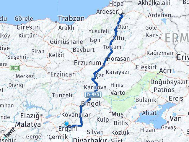 Dicle Artvin Arası Kaç Km - Yol Tarifi