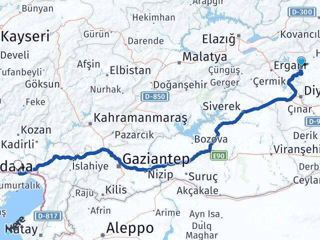 Bağlarbaşı Ceyhan Arası Kaç Km - Yol Tarifi