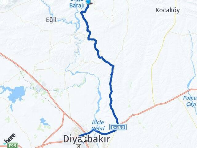 Bağlarbaşı Diyarbakır Havalimanı Arası Kaç Km - Yol Tarifi