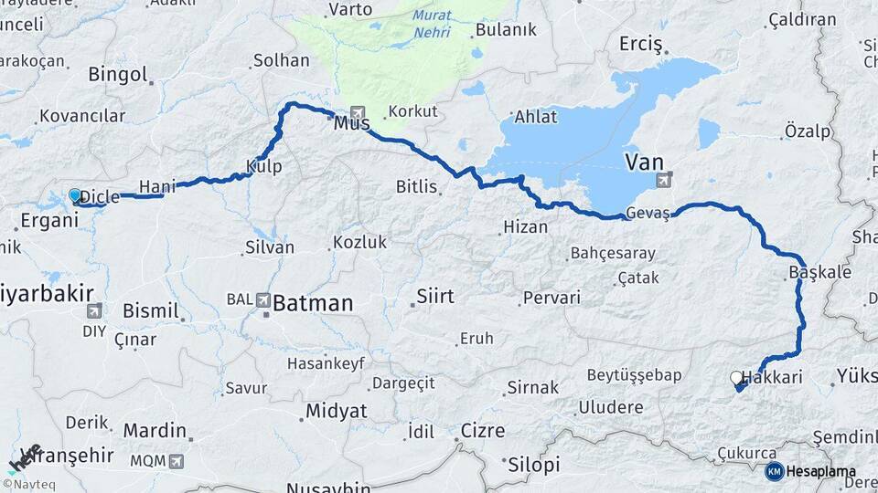 Dicle Hakkari Arası Kaç Km - Yol Tarifi