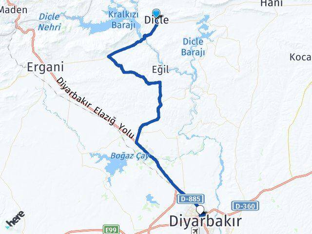 Diyarbakır Dicle Kayapınar Arası Kaç Km - Yol Haritası