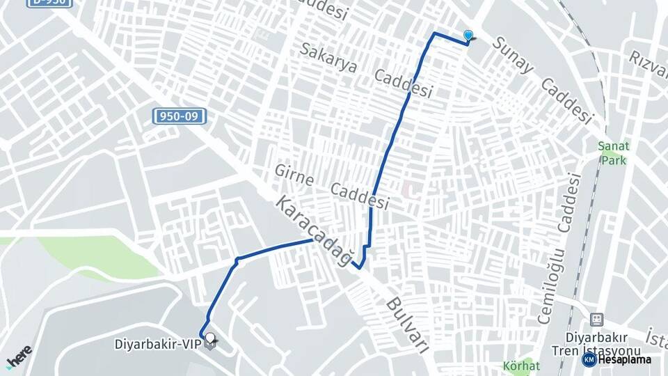 Diyarbakır Diyarbakır Havalimanı Arası Kaç Km - Yol Haritası