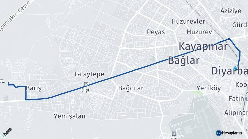 Diyarbakır Diyarbakır Otogarı Arası Kaç Km - Yol Tarifi