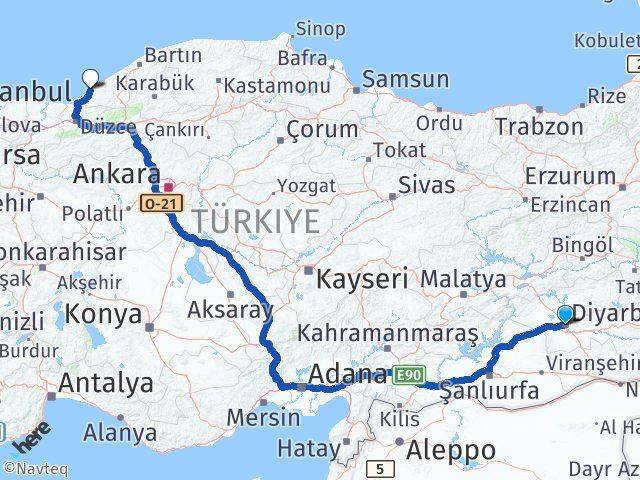 Diyarbakır Ereğli Zonguldak Arası Kaç Km - Yol Haritası