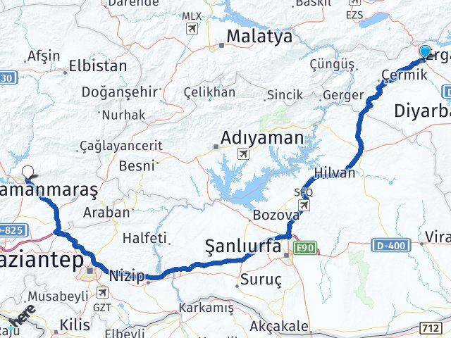 Adnan Menderes Kahramanmaraş Arası Kaç Km - Yol Tarifi