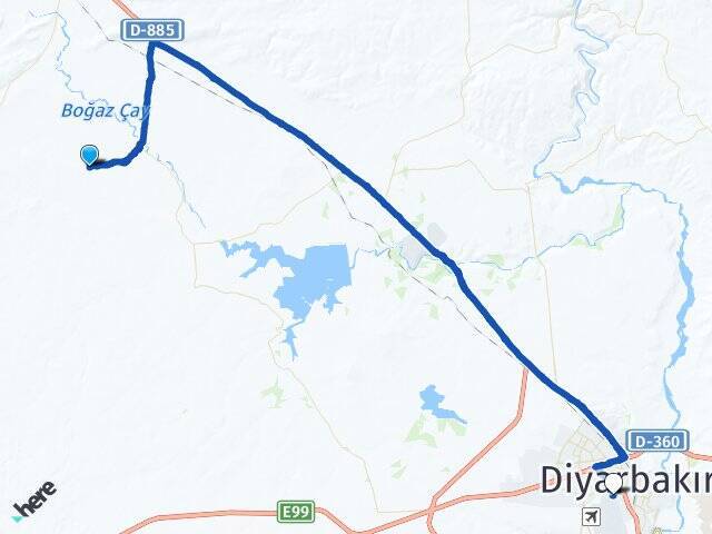 Azıklı Diyarbakır Havalimanı Arası Kaç Km - Yol Tarifi