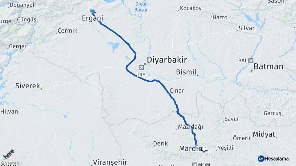 Diyarbakır Ergani Mardin Arası Kaç Km - Yol Haritası