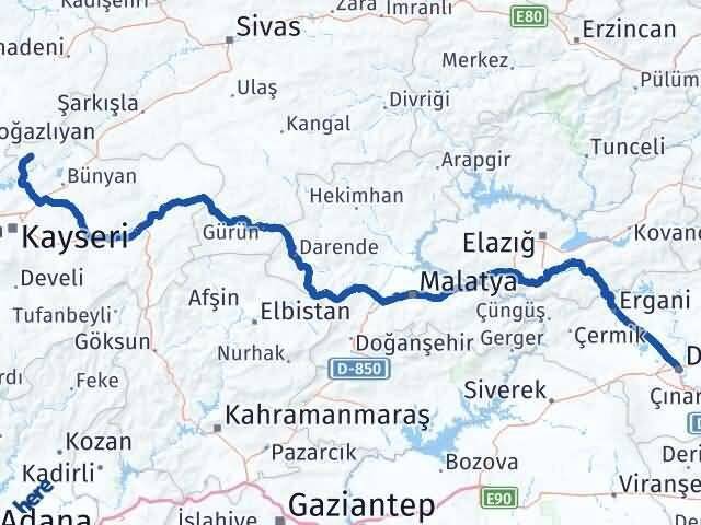 Diyarbakır Felahiye Arası Kaç Km - Yol Tarifi