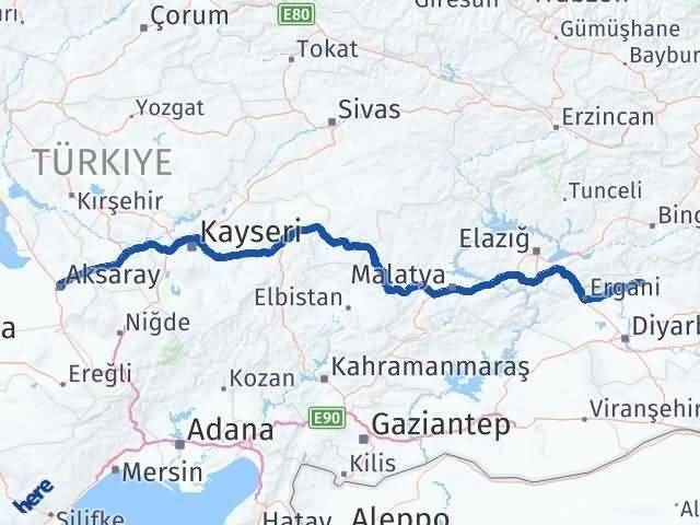 Diyarbakır Hani Aksaray Arası Kaç Km - Yol Haritası