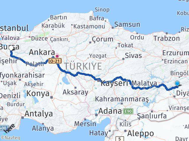 Diyarbakır Hani Bilecik Arası Kaç Km - Yol Haritası