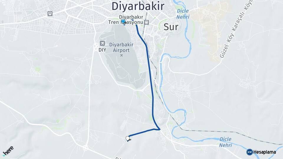 Diyarbakır Havalimanı Tavşantepe Arası Kaç Km - Yol Tarifi