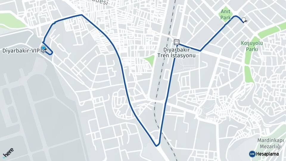 Diyarbakır Havalimanı Yenişehir Arası Kaç Km - Yol Tarifi