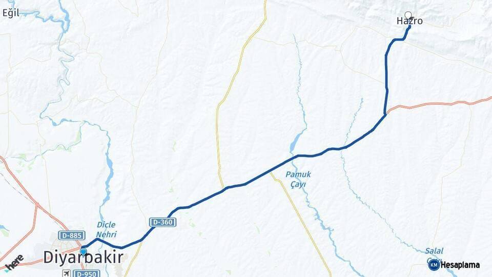 Diyarbakır Hazro Arası Kaç Km - Yol Haritası