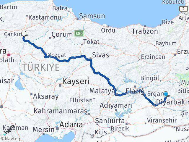 Hazro Çankırı Arası Kaç Km - Yol Tarifi