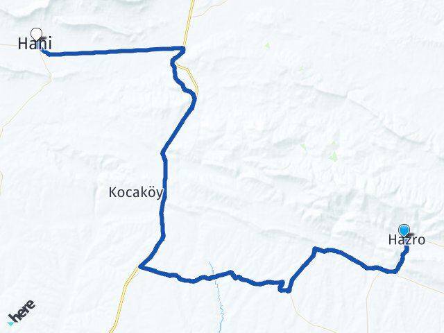 Diyarbakır Hazro Hani Arası Kaç Km - Yol Haritası