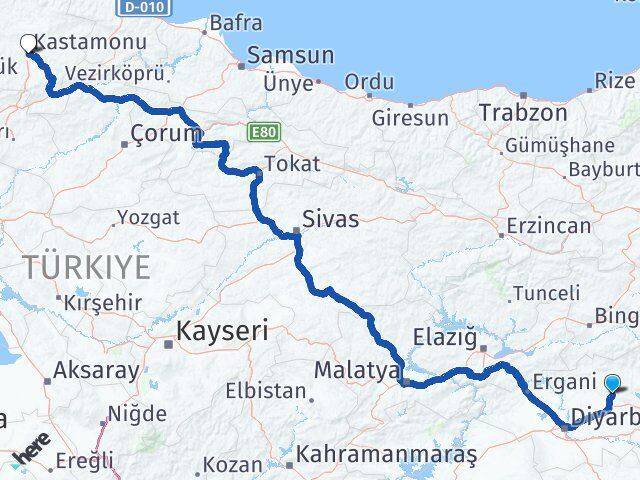 Hazro Kastamonu Arası Kaç Km - Yol Tarifi