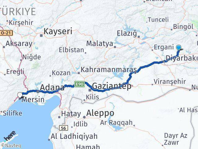 Hazro Mersin Arası Kaç Km - Yol Tarifi