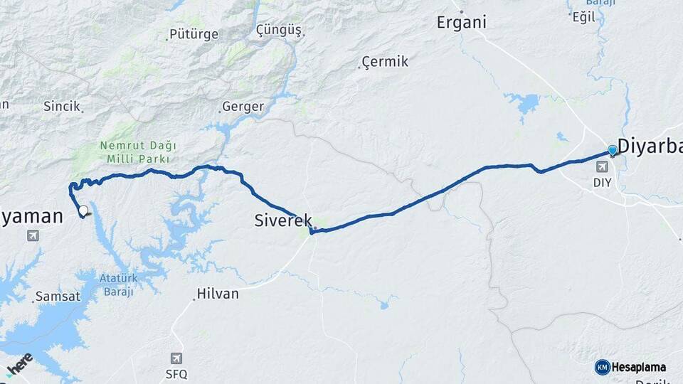 Diyarbakır Kahta Adıyaman Arası Kaç Km - Yol Haritası