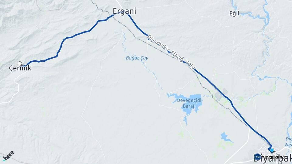 Diyarbakır Kayapınar Çermik Arası Kaç Km - Yol Haritası