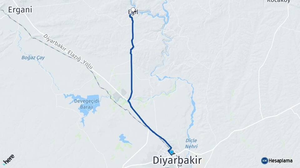 Diyarbakır Kayapınar Eğil Arası Kaç Km - Yol Haritası