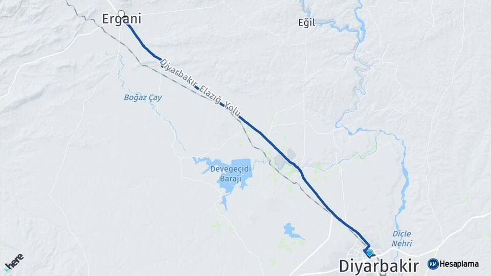 Diyarbakır Kayapınar Ergani Arası Kaç Km - Yol Haritası