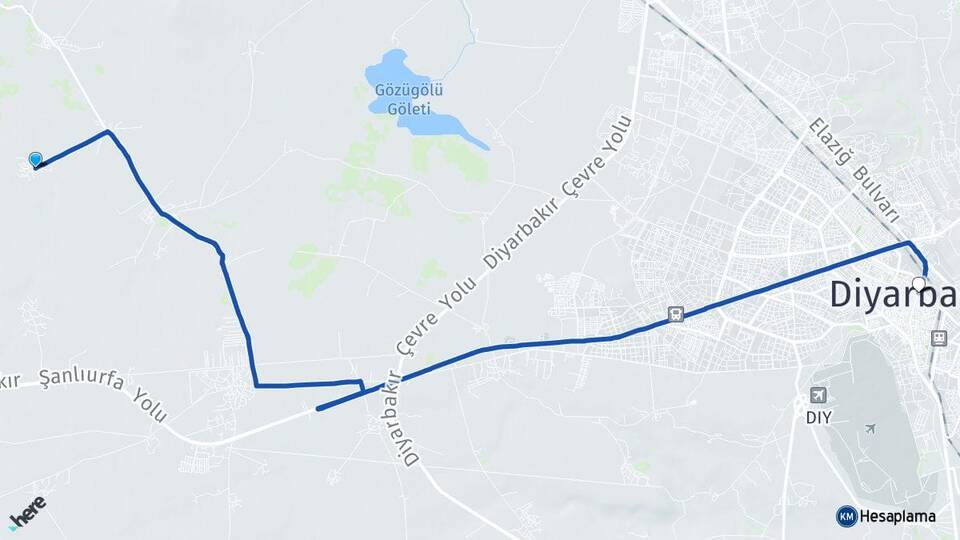 Diyarbakır Kayapınar Hatipoğlu Arası Kaç Km - Yol Haritası