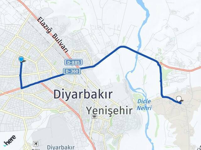 Peyas Dicle Üniversitesi Arası Kaç Km - Yol Tarifi