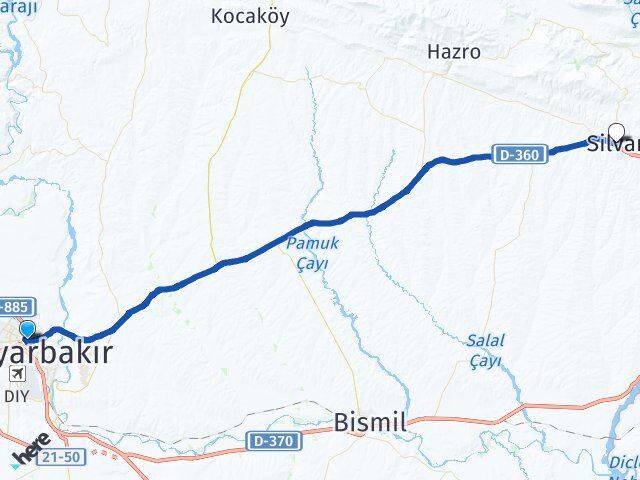Diyarbakır Kayapınar Silvan Arası Kaç Km - Yol Haritası