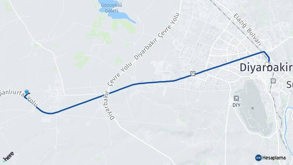 Tosunlu Diyarbakır Arası Kaç Km - Yol Tarifi