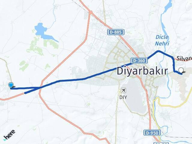 Yolboyu Pirinçlik Dicle Üniversitesi Arası Kaç Km - Yol Tarifi