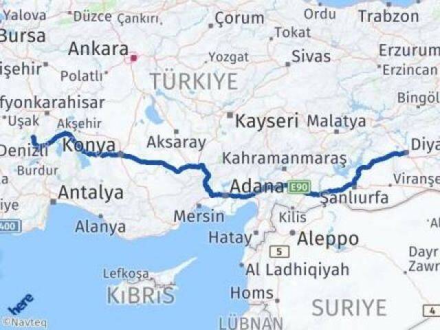 Diyarbakır Kızılören Afyonkarahisar Arası Kaç Km - Yol Haritası