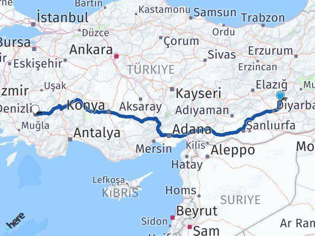 Kocaköy Denizli Arası Kaç Km - Yol Tarifi