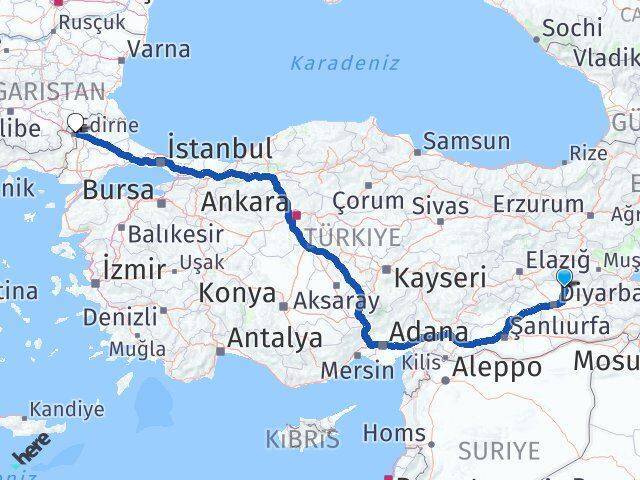 Kocaköy Edirne Arası Kaç Km - Yol Tarifi
