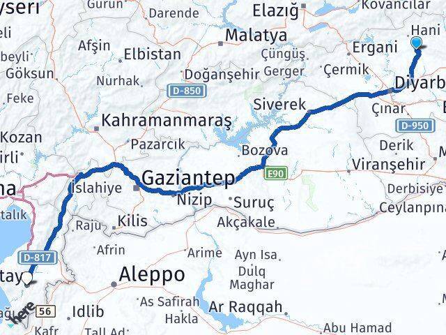 Kocaköy Hatay Arası Kaç Km - Yol Tarifi