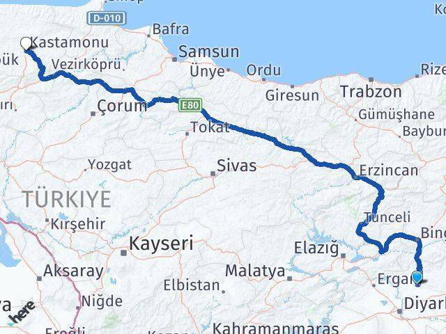 Kocaköy Kastamonu Arası Kaç Km - Yol Tarifi
