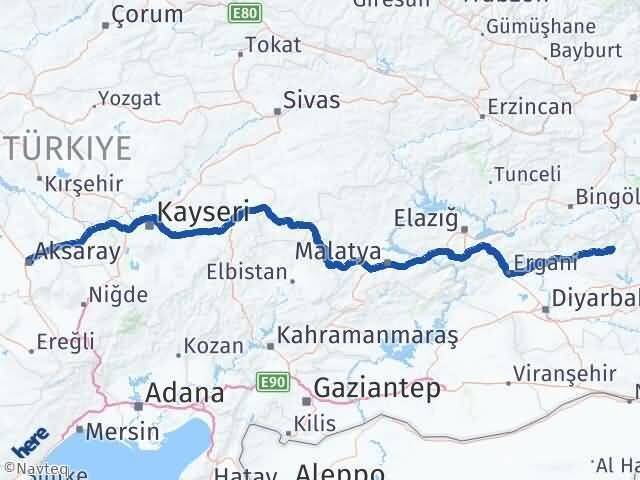 Diyarbakır Kulp Aksaray Arası Kaç Km - Yol Haritası