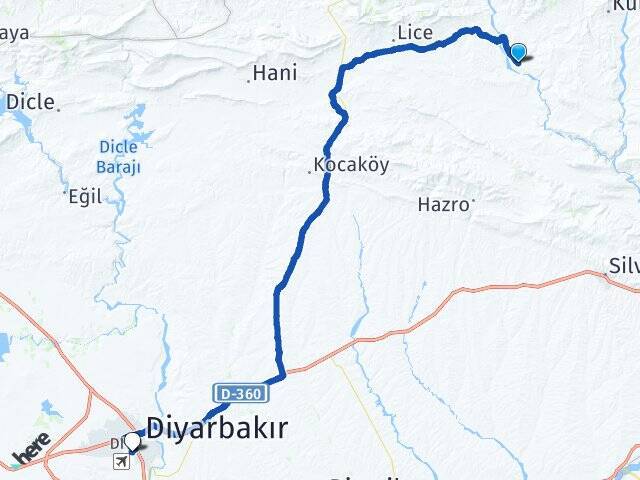 Karaağaç Diyarbakır Havalimanı Arası Kaç Km - Yol Tarifi