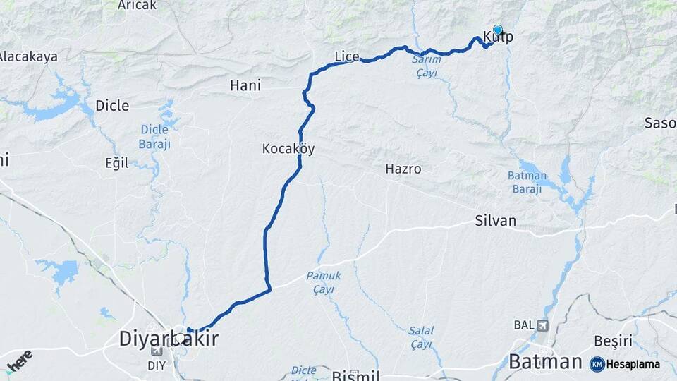 Diyarbakır Kulp Sur Arası Kaç Km - Yol Haritası