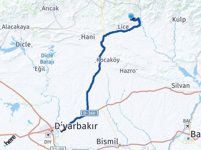 Baharlar Dicle Üniversitesi Arası Kaç Km - Yol Tarifi