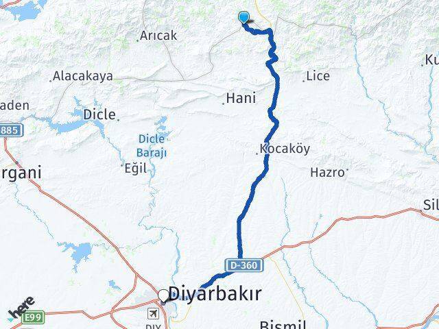 Ecemiş Diyarbakır Arası Kaç Km - Yol Tarifi
