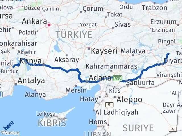 Diyarbakır Lice Isparta Arası Kaç Km - Yol Haritası