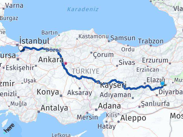 Diyarbakır Lice Yalova Arası Kaç Km - Yol Haritası