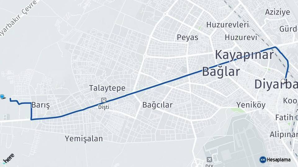 Diyarbakır Otogarı Diyarbakır Arası Kaç Km - Yol Tarifi