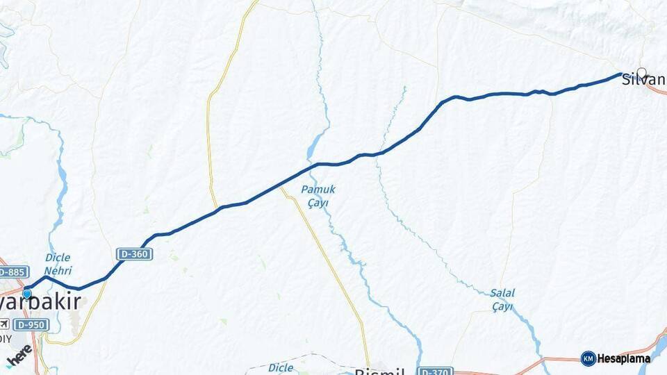 Diyarbakır Silvan Arası Kaç Km - Yol Haritası