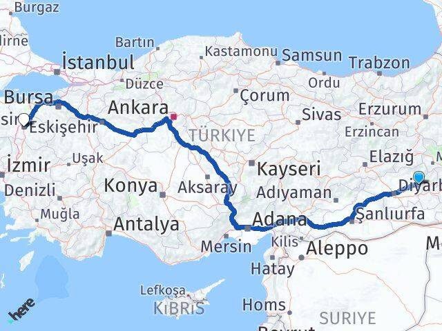 Diyarbakır Silvan Balıkesir Arası Kaç Km - Yol Haritası