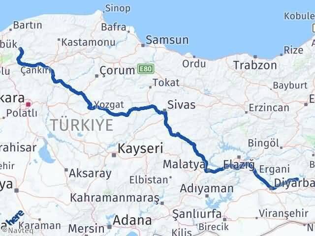 Diyarbakır Silvan Karabük Arası Kaç Km - Yol Haritası