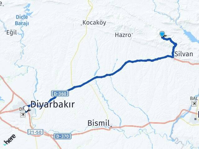 Keklikdere Diyarbakır Havalimanı Arası Kaç Km - Yol Tarifi