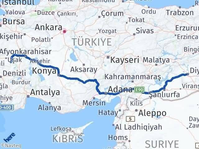 Diyarbakır Sivaslı Arası Kaç Km - Yol Tarifi
