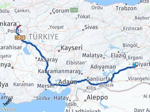 Diyarbakır Sur Ankara Arası Kaç Km - Yol Haritası