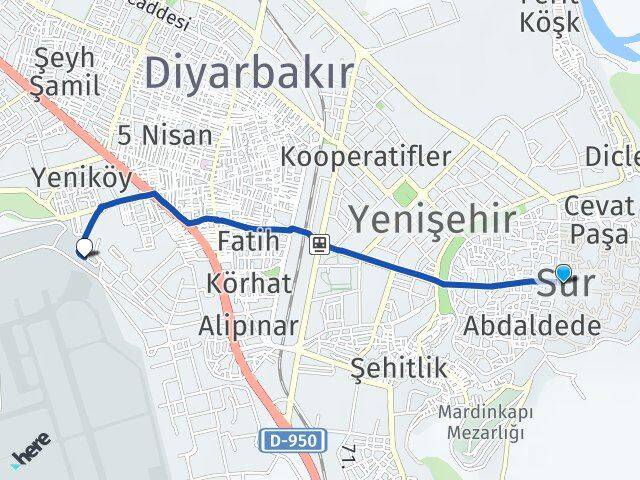 Sur Diyarbakır Havalimanı Arası Kaç Km - Yol Tarifi